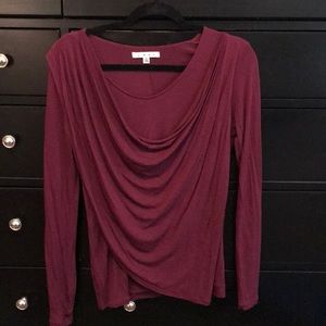 CAbi burgundy scoop neck shirt